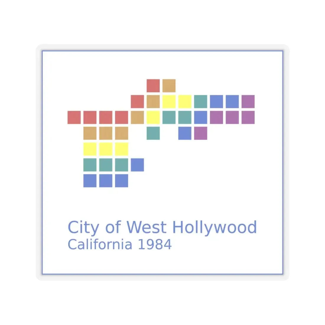 Seal of West Hollywood California - STICKER Vinyl Kiss-Cut Decal 4 Inch Transparent - The Sticker Space