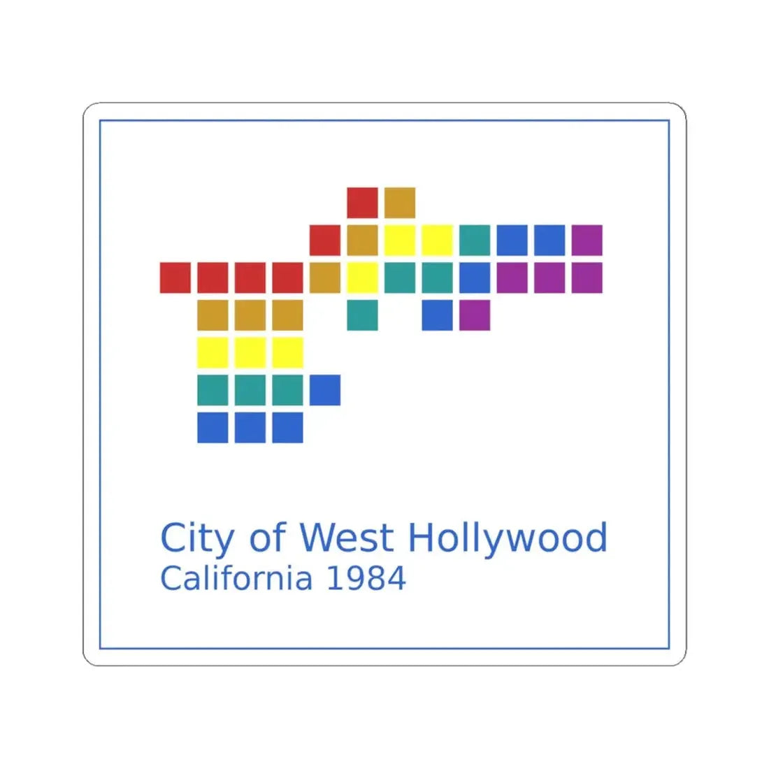 Seal of West Hollywood California - STICKER Vinyl Kiss-Cut Decal 4 Inch White - The Sticker Space