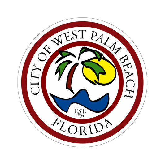 Seal of West Palm Beach Florida USA STICKER Vinyl Die-Cut Decal 6 Inch - The Sticker Space