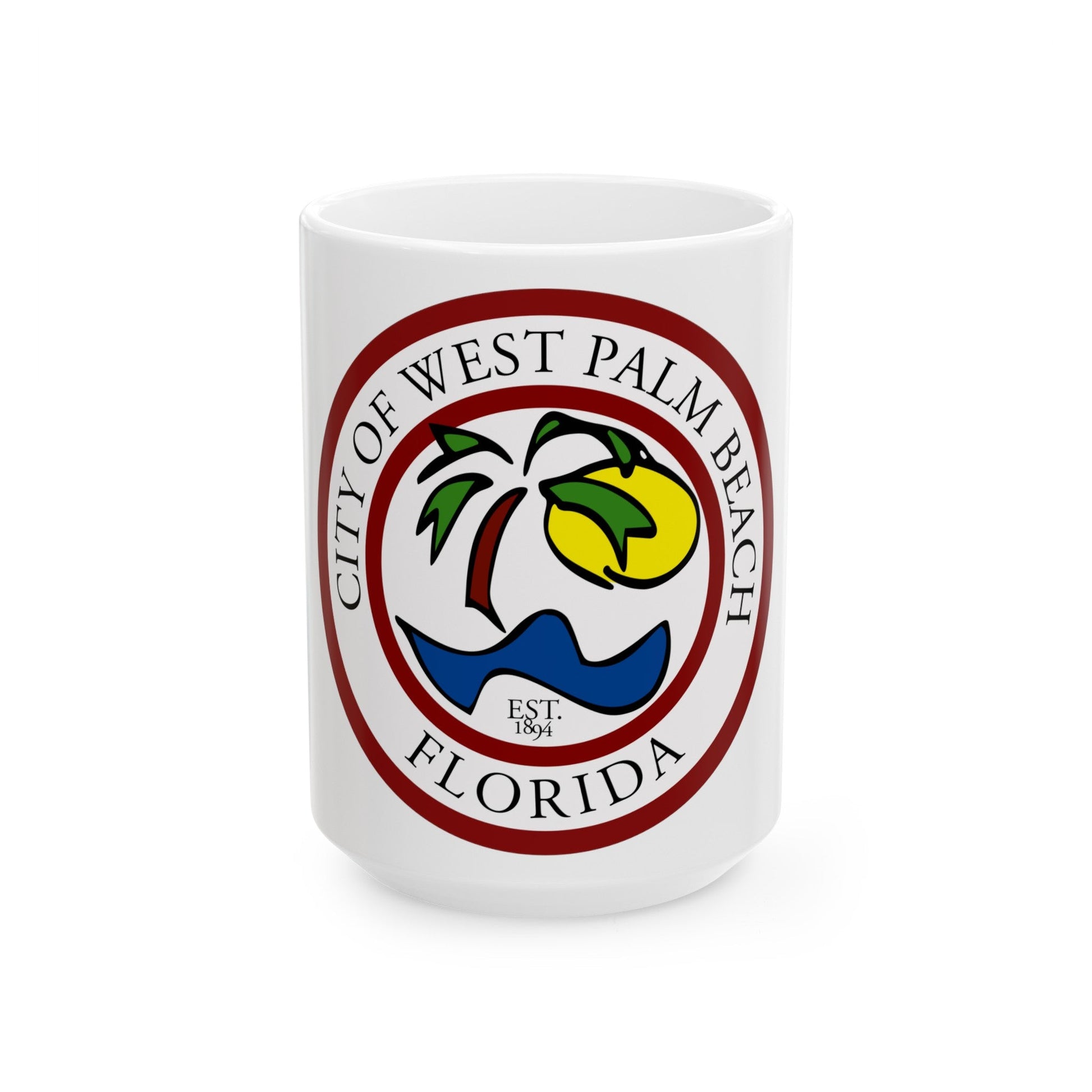 Seal of West Palm Beach Florida - White Coffee Mug-15oz-The Sticker Space