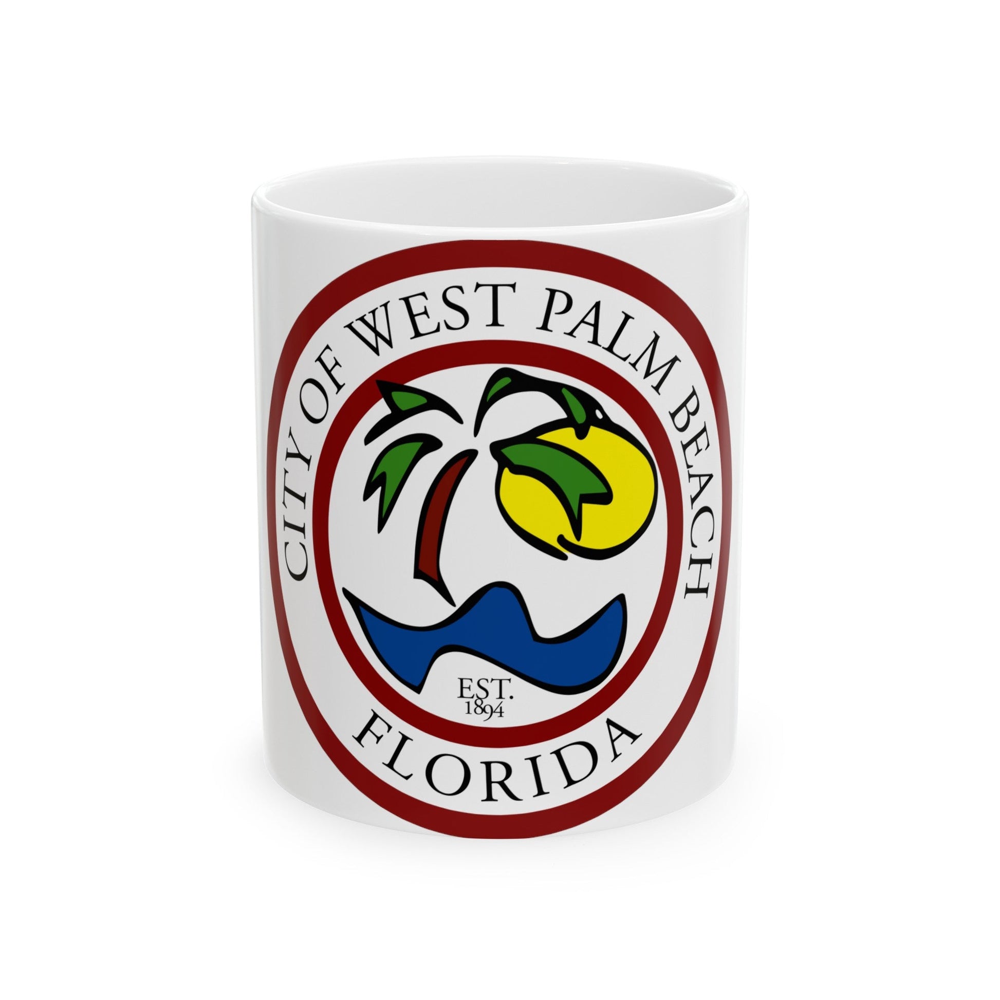 Seal of West Palm Beach Florida - White Coffee Mug-The Sticker Space