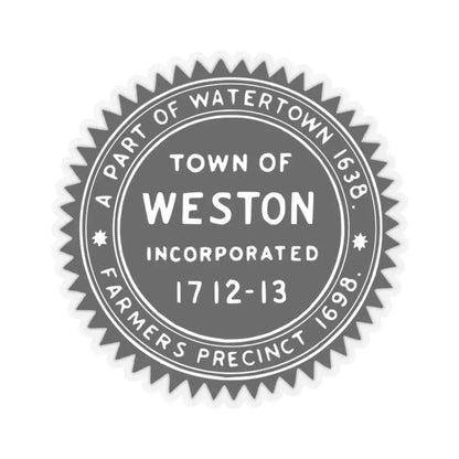 Seal of Weston Massachusetts (United States) STICKER Vinyl Kiss-Cut Decal 2 Inch Transparent - The Sticker Space