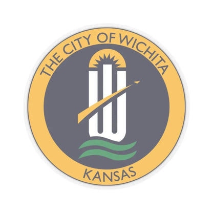 Seal of Wichita Kansas - STICKER Vinyl Kiss-Cut Decal 2 Inch Transparent - The Sticker Space