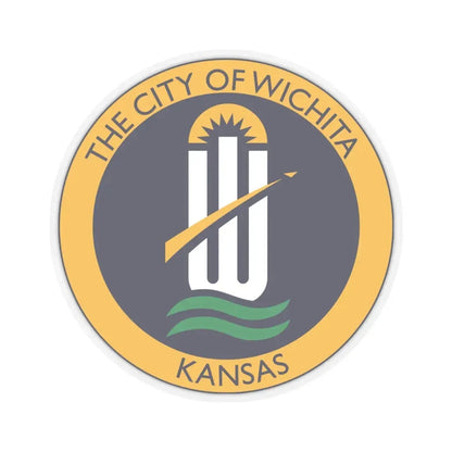 Seal of Wichita Kansas - STICKER Vinyl Kiss-Cut Decal 4 Inch Transparent - The Sticker Space