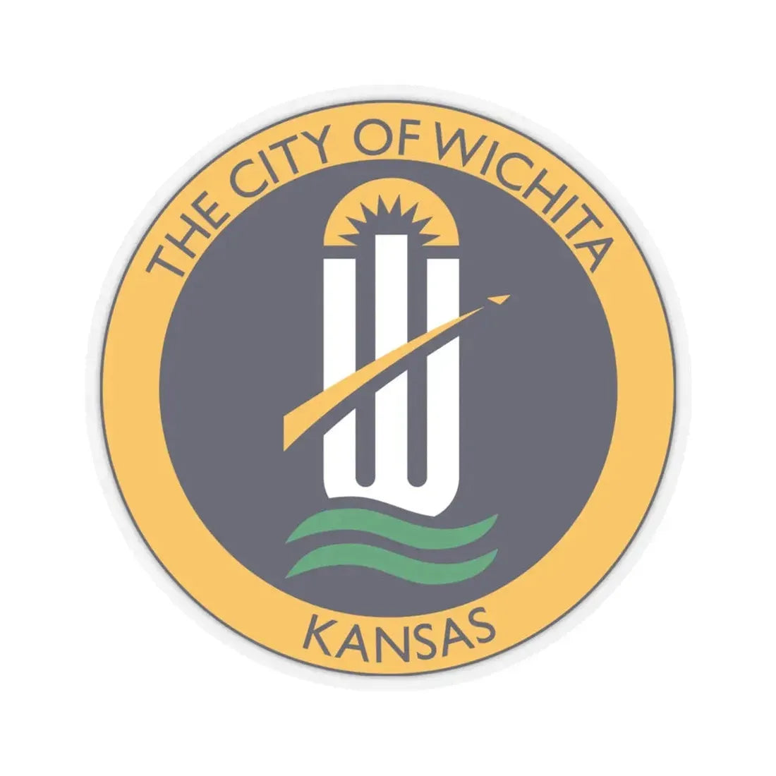 Seal of Wichita Kansas - STICKER Vinyl Kiss-Cut Decal 6 Inch Transparent - The Sticker Space