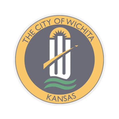 Seal of Wichita Kansas - STICKER Vinyl Kiss-Cut Decal 6 Inch Transparent - The Sticker Space