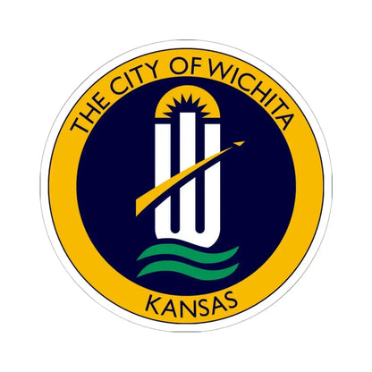 Seal of Wichita Kansas - STICKER Vinyl Kiss-Cut Decal 6 Inch White - The Sticker Space