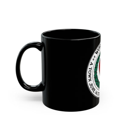 Seal of Worcester Massachusetts - Black Coffee Mug-The Sticker Space