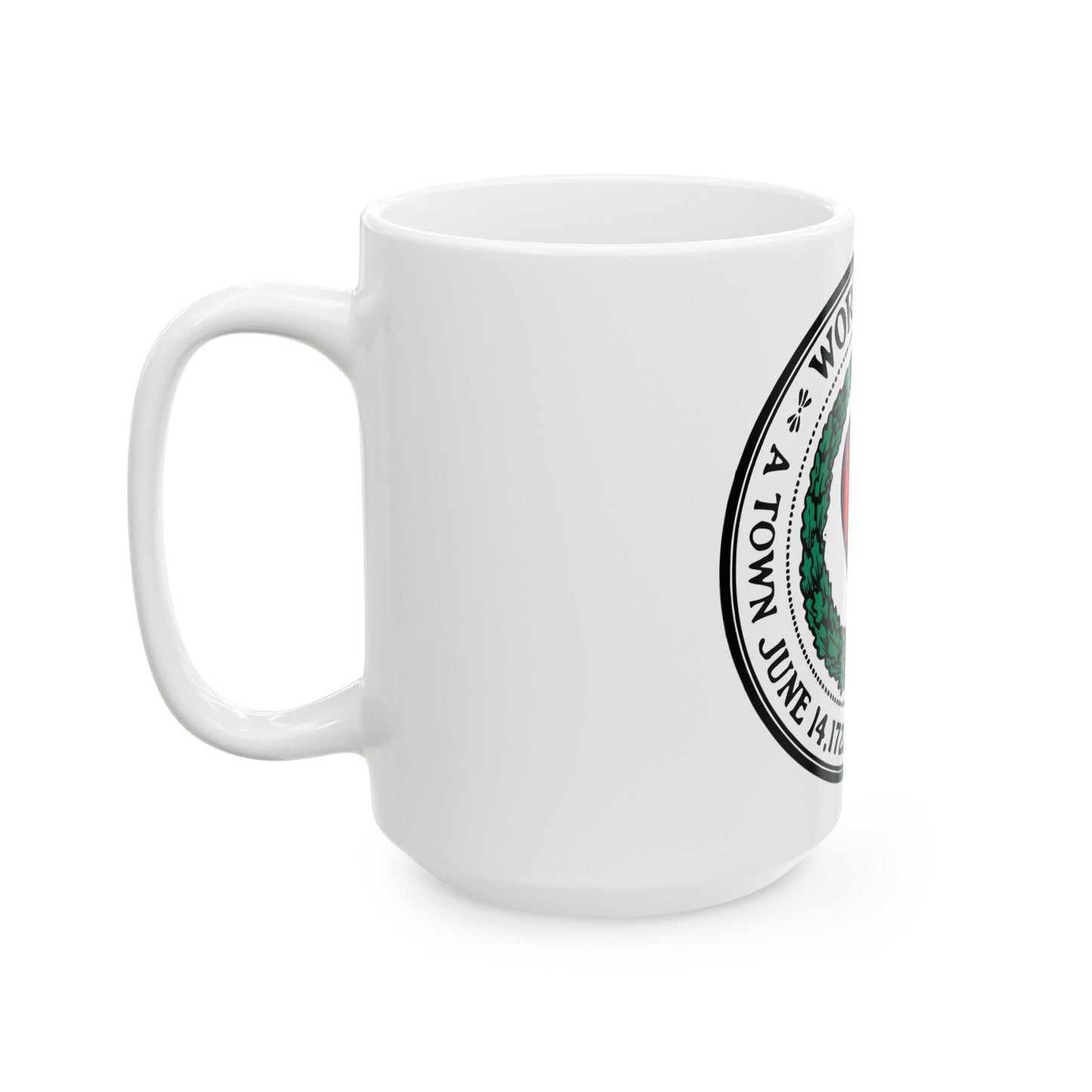 Seal of Worcester Massachusetts - White Coffee Mug-The Sticker Space