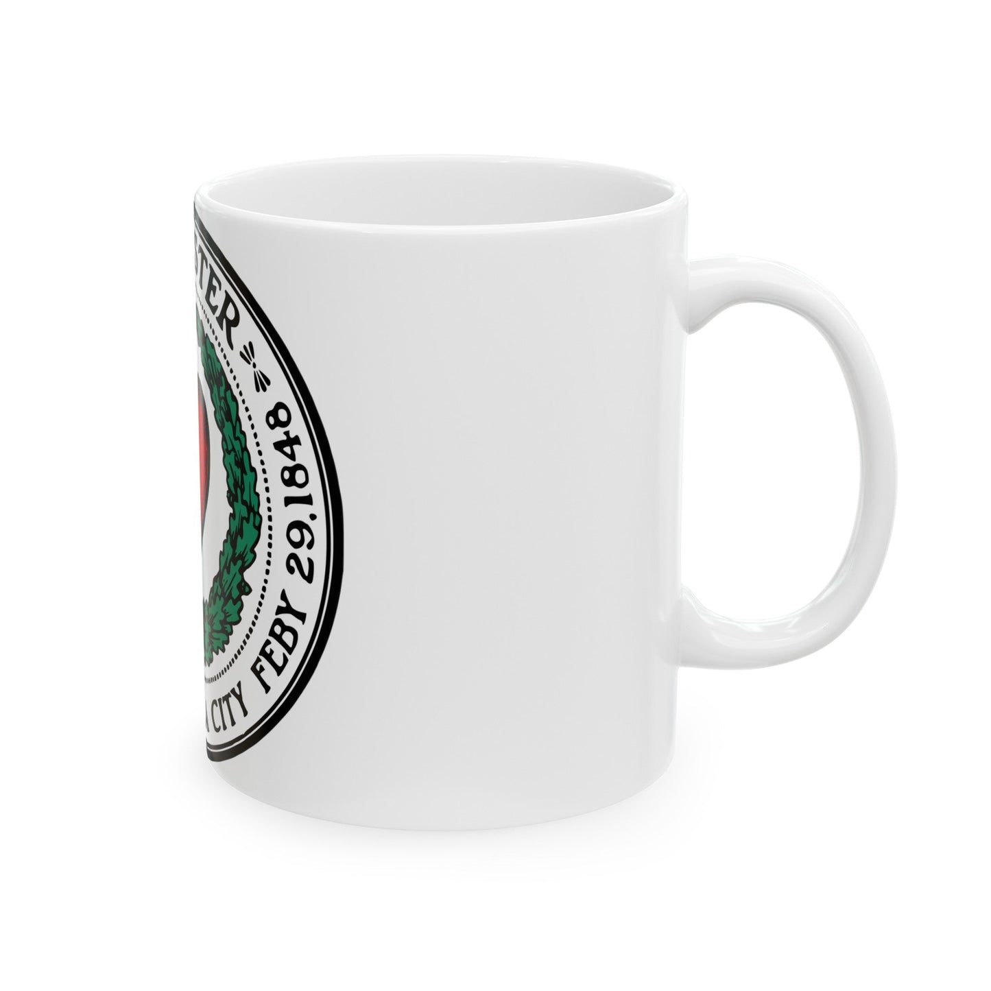 Seal of Worcester Massachusetts - White Coffee Mug-The Sticker Space