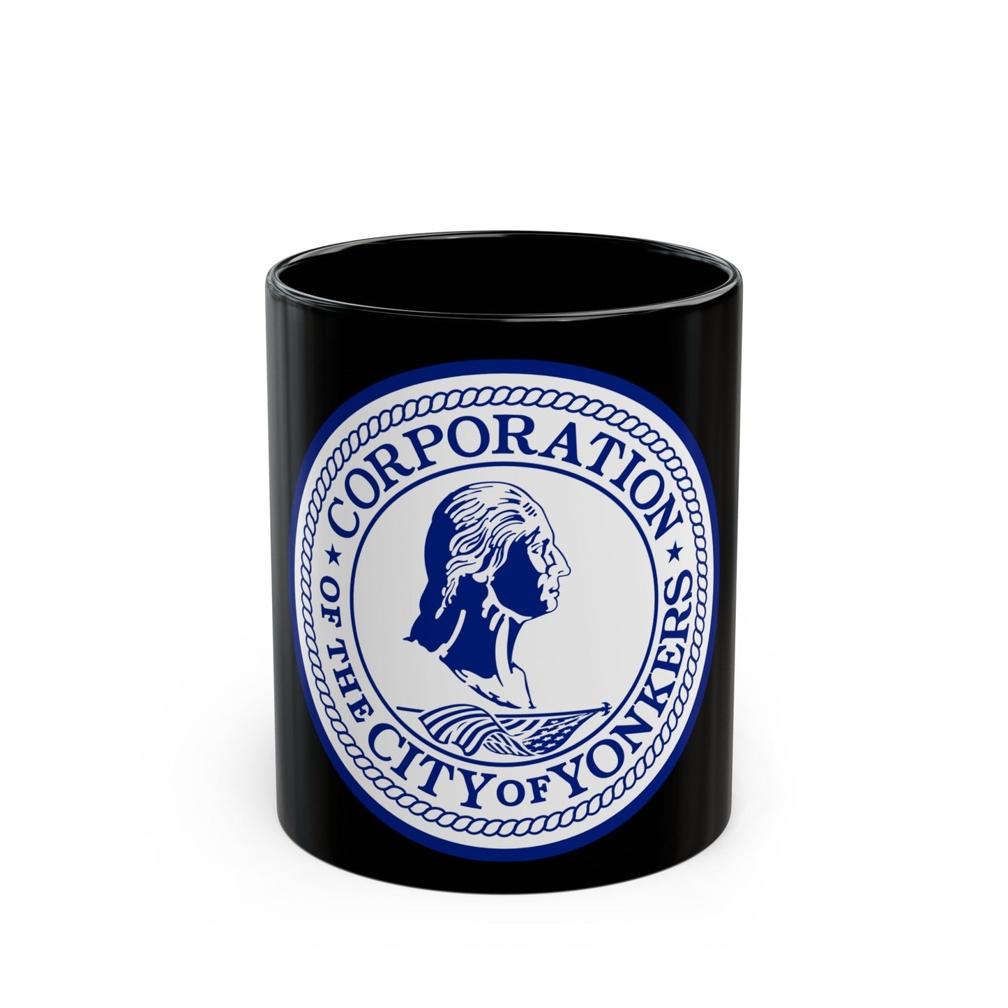 Seal of Yonkers New York - Black Coffee Mug-11oz-The Sticker Space