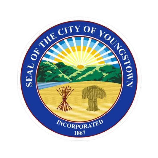 Seal of Youngstown Ohio (United States) STICKER Vinyl Kiss-Cut Decal 2 Inch White - The Sticker Space