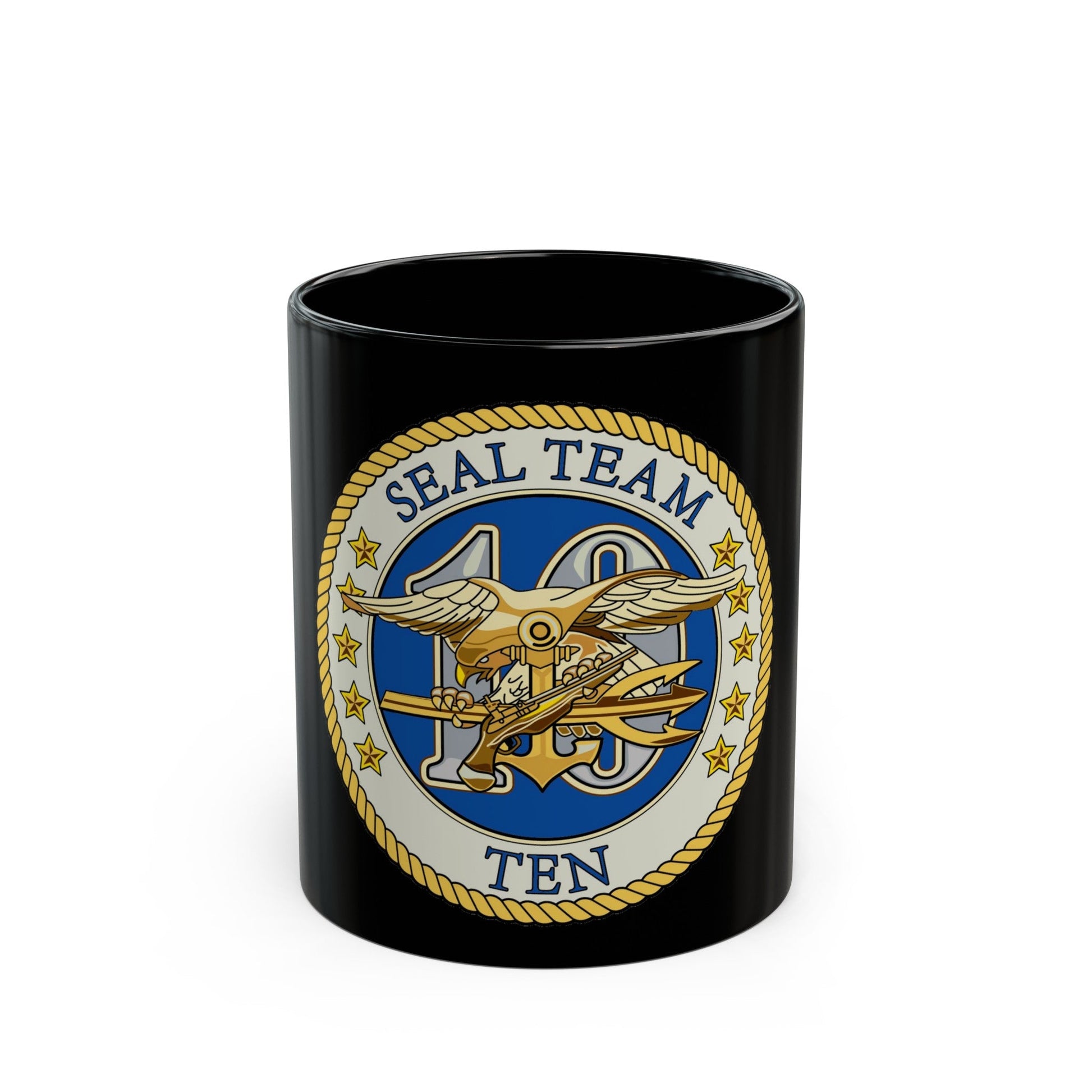 Seal Team 10 Colored (U.S. Navy) Black Coffee Mug-11oz-The Sticker Space