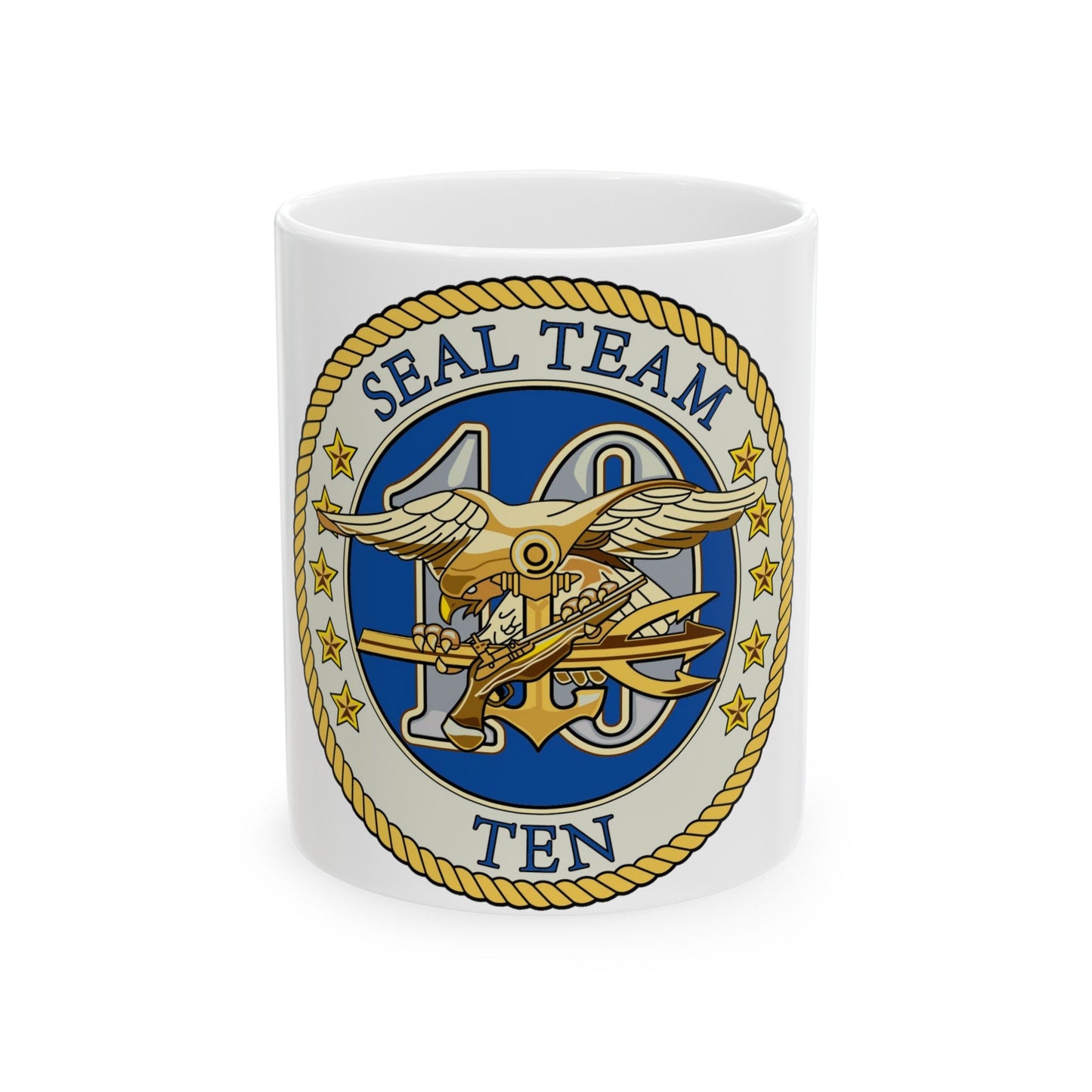 Seal Team 10 Colored (U.S. Navy) White Coffee Mug-11oz-The Sticker Space