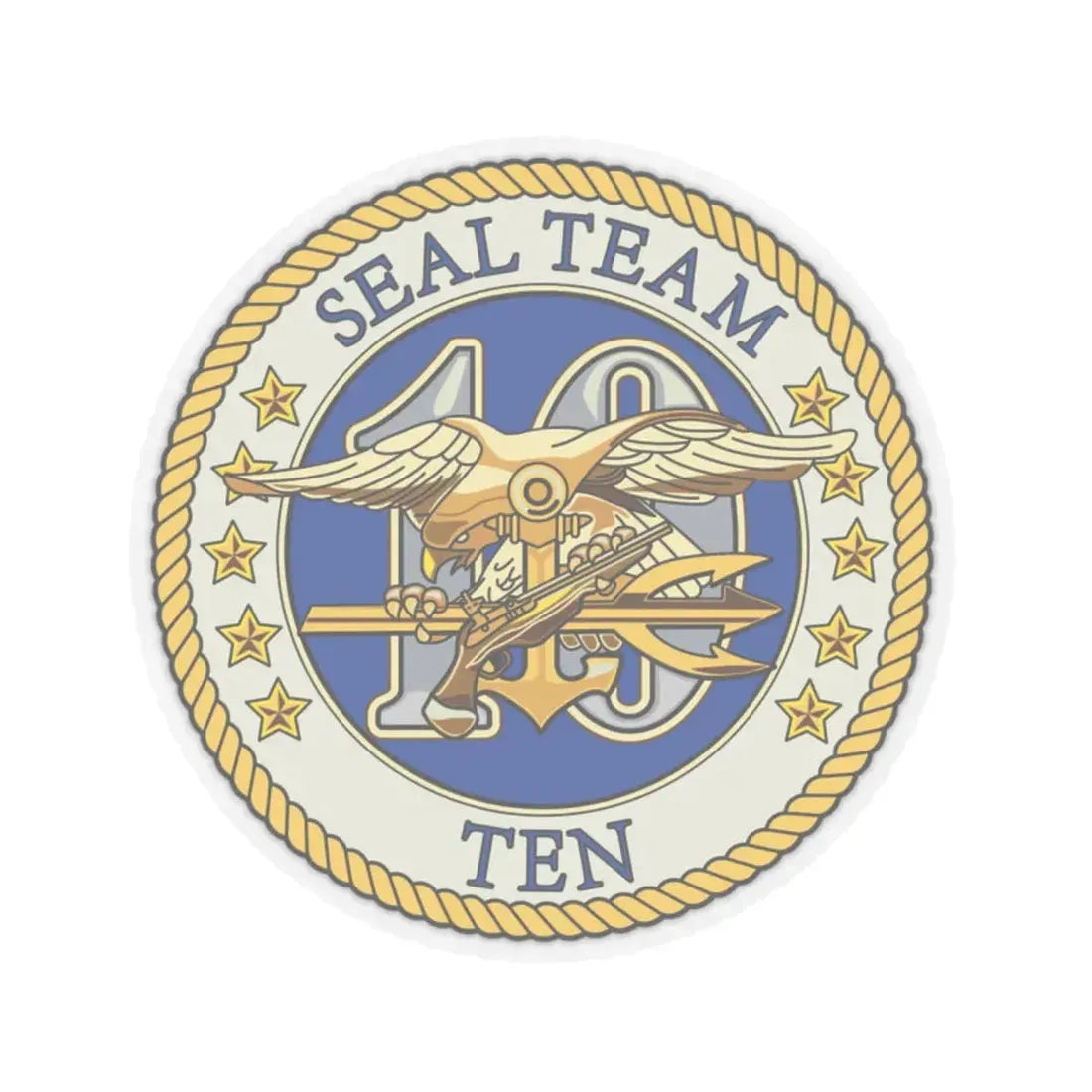 Seal Team 10 Colored (U.S. Navy) STICKER Vinyl Kiss-Cut Decal 2 Inch Transparent - The Sticker Space