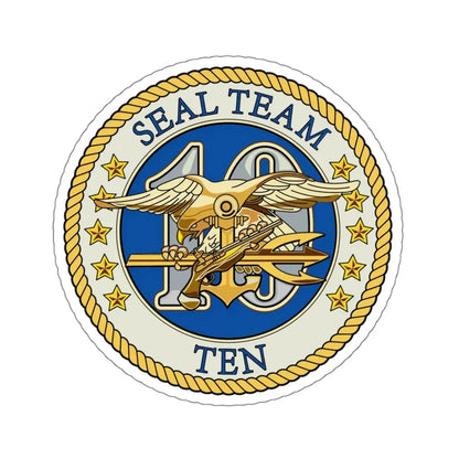 Seal Team 10 Colored (U.S. Navy) STICKER Vinyl Kiss-Cut Decal 4 Inch White - The Sticker Space