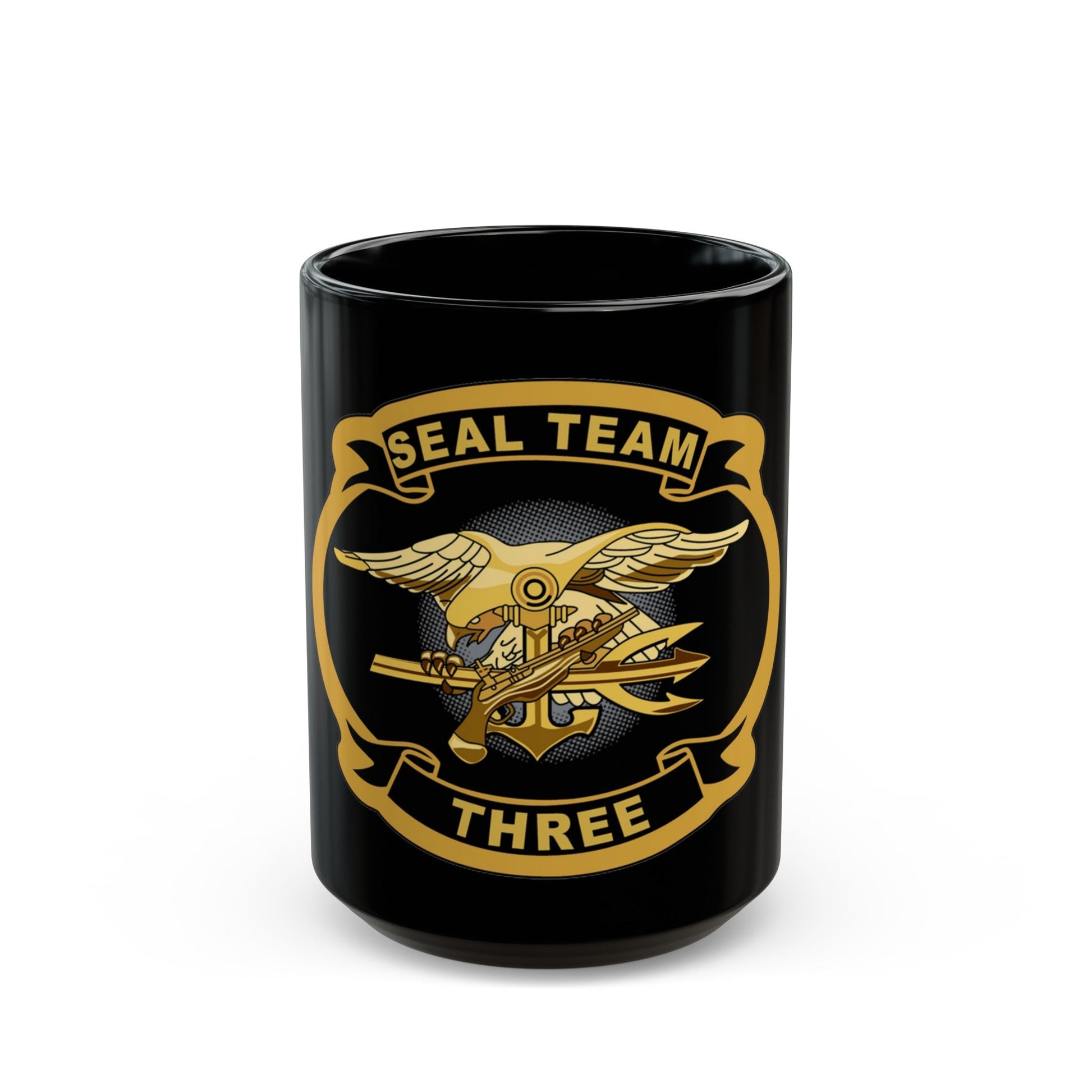 Seal Team 3 (U.S. Navy) Black Coffee Mug-15oz-The Sticker Space