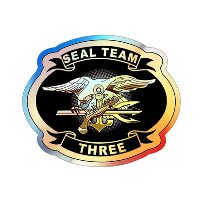 Seal Team 3 (U.S. Navy) Holographic STICKER Die-Cut Vinyl Decal 4 Inch Holographic - The Sticker Space