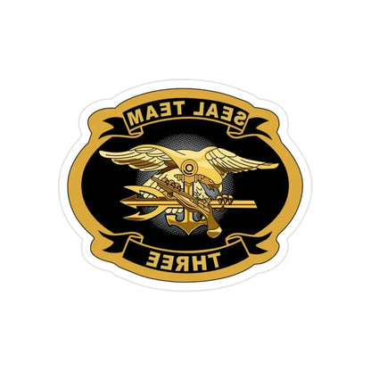 Seal Team 3 (U.S. Navy) REVERSE PRINT Transparent Die-Cut STICKER 2 Inch Die-Cut Transparent - The Sticker Space