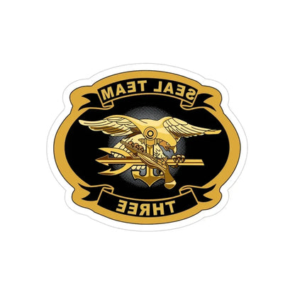 Seal Team 3 (U.S. Navy) REVERSE PRINT Transparent Die-Cut STICKER 3 Inch Die-Cut Transparent - The Sticker Space