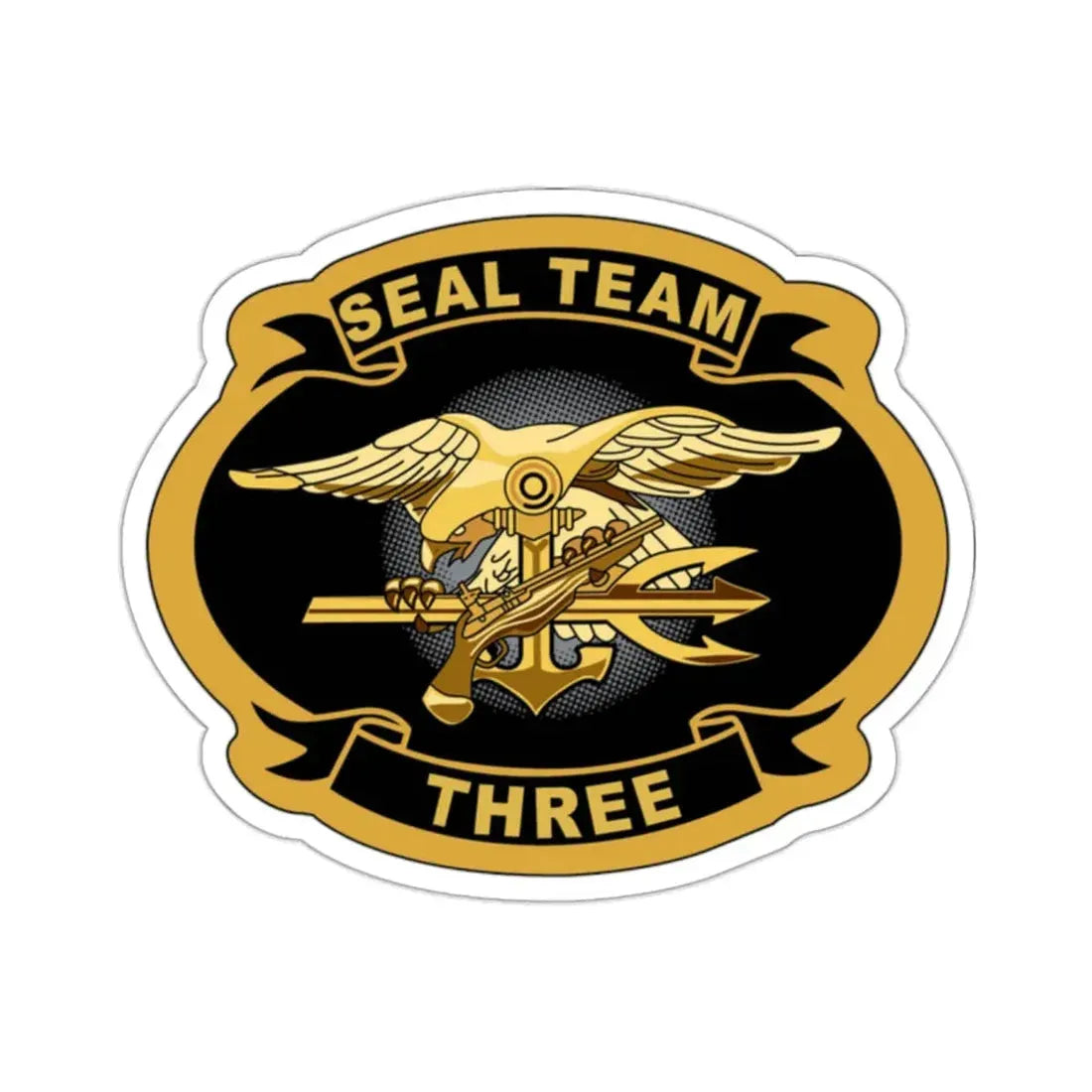 Seal Team 3 (U.S. Navy) STICKER Vinyl Kiss-Cut Decal 2 Inch White - The Sticker Space