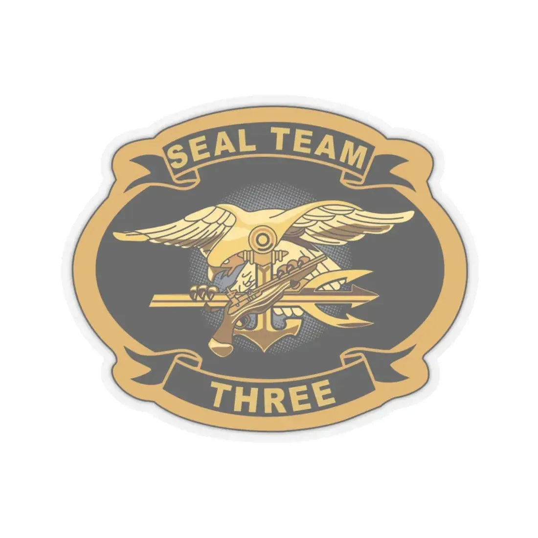 Seal Team 3 (U.S. Navy) STICKER Vinyl Kiss-Cut Decal 4 Inch Transparent - The Sticker Space