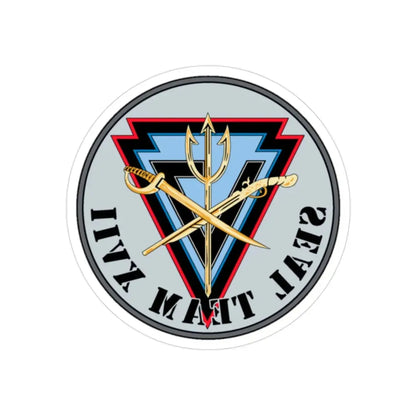 Seal Team XVII (U.S. Navy) REVERSE PRINT Transparent Die-Cut STICKER 2 Inch Die-Cut Transparent - The Sticker Space