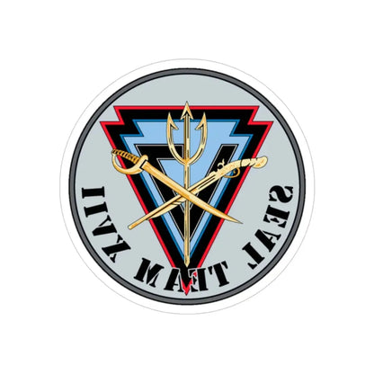 Seal Team XVII (U.S. Navy) REVERSE PRINT Transparent Die-Cut STICKER 3 Inch Die-Cut Transparent - The Sticker Space