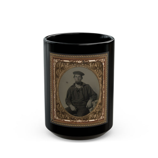 Seaman Ebenezer Mckay Of U.S. Navy In Uniform (U.S. Civil War) Black Coffee Mug-15oz-The Sticker Space