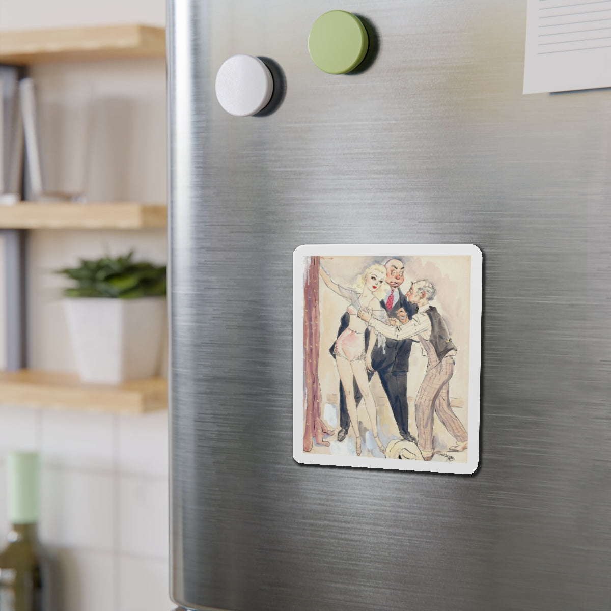 Seamster Coping a Feel (Magazine Illustration) Refrigerator Magnet-The Sticker Space