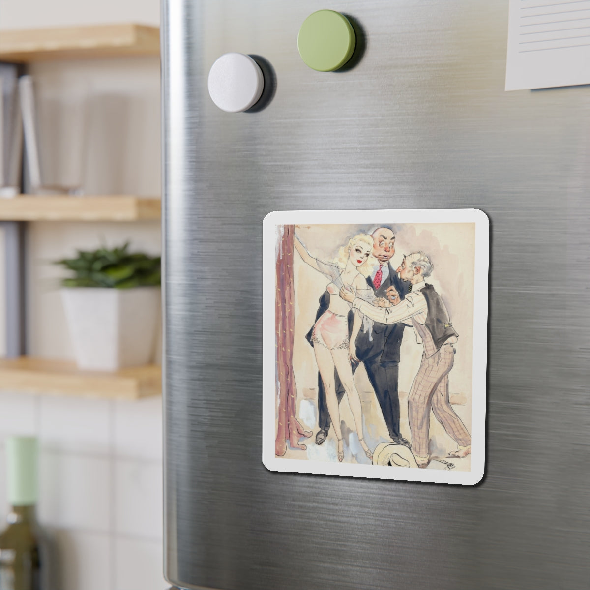 Seamster Coping a Feel (Magazine Illustration) Refrigerator Magnet-The Sticker Space