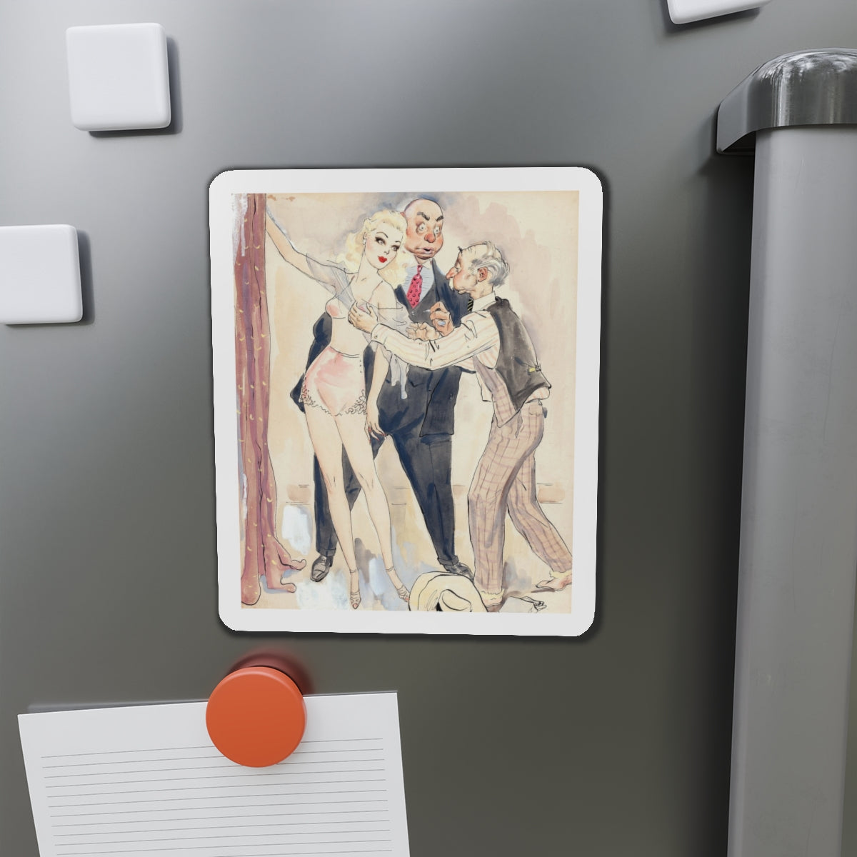 Seamster Coping a Feel (Magazine Illustration) Refrigerator Magnet-The Sticker Space