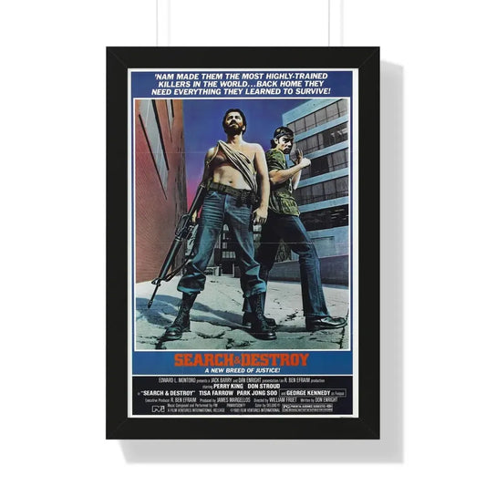 SEARCH AND DESTROY 1979 - Framed Movie Poster 16″ x 24″ Black - The Sticker Space
