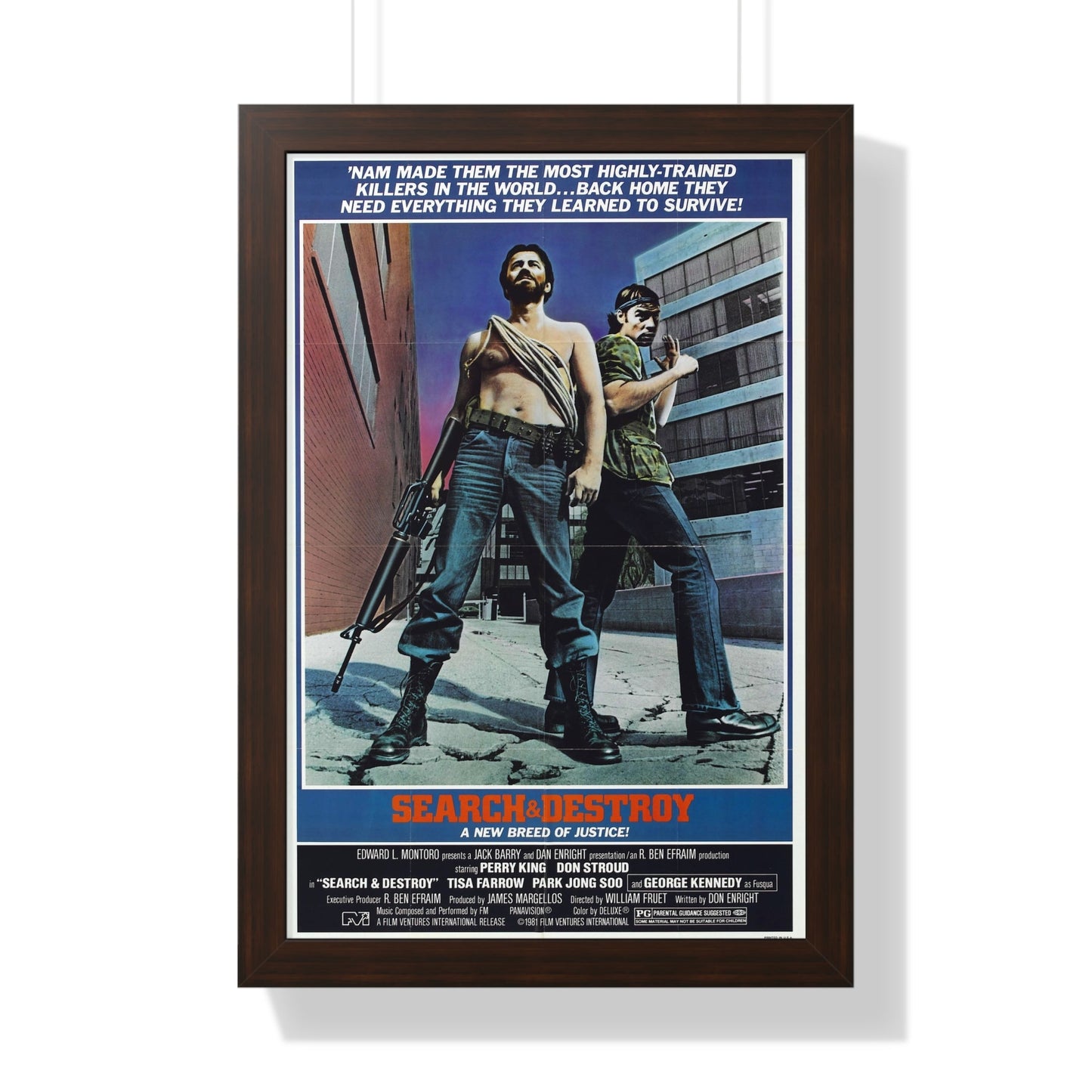 SEARCH AND DESTROY 1979 - Framed Movie Poster-16″ x 24″-The Sticker Space