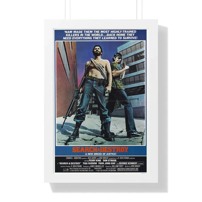 SEARCH AND DESTROY 1979 - Framed Movie Poster 16″ x 24″ White - The Sticker Space