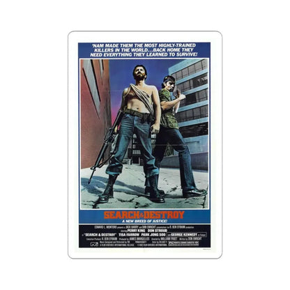 SEARCH AND DESTROY 1979 Movie Poster - STICKER Vinyl Kiss-Cut Decal 6 Inch White - The Sticker Space