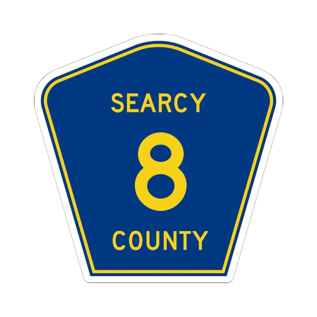 Searcy County Route 8 AR (Arkansas) (Road Sign) STICKER Vinyl Kiss-Cut Decal 6 Inch White - The Sticker Space