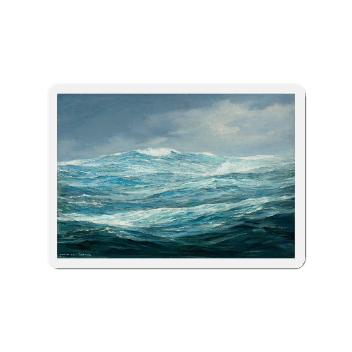 Seascape (1) (Magazine Illustration) Refrigerator Magnet-3" x 3"-The Sticker Space