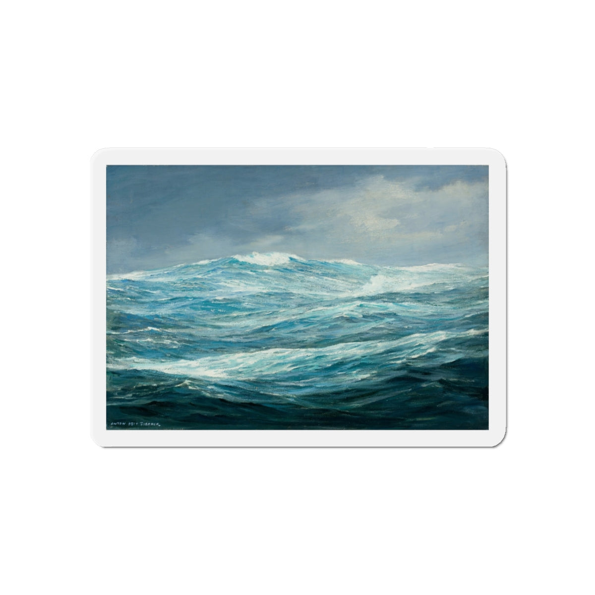 Seascape (1) (Magazine Illustration) Refrigerator Magnet-6 × 6"-The Sticker Space