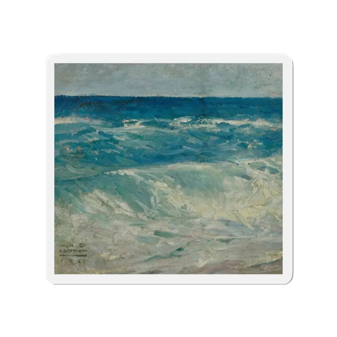 Seascape, 1921 (Magazine Illustration) Refrigerator Magnet 2 Inch Die-Cut - The Sticker Space