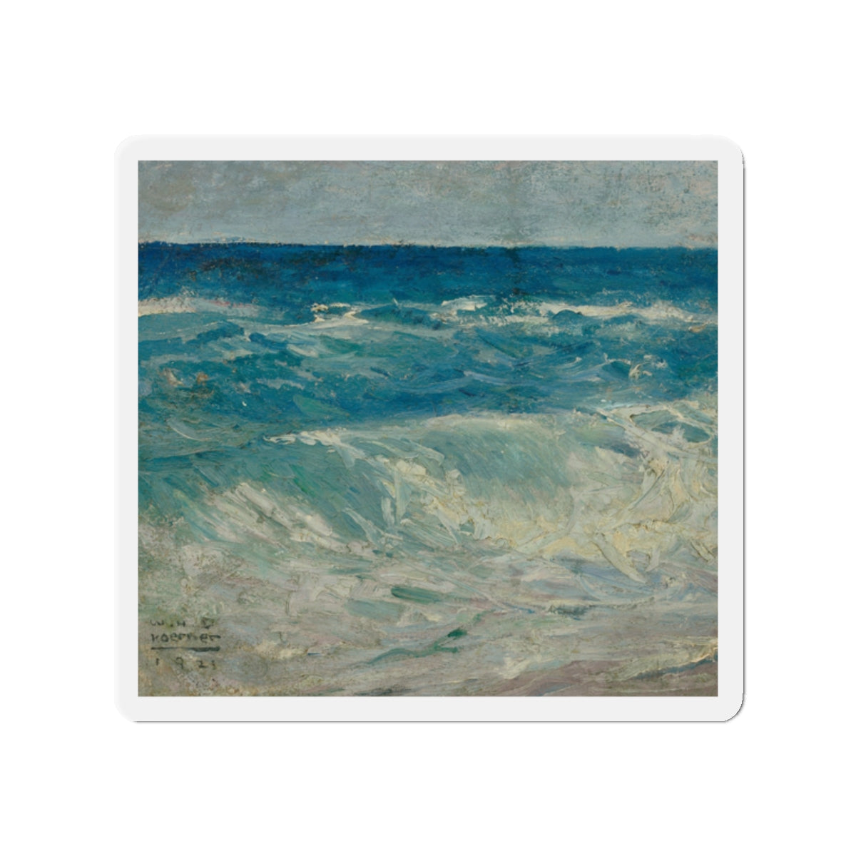 Seascape, 1921 (Magazine Illustration) Refrigerator Magnet-2" x 2"-The Sticker Space