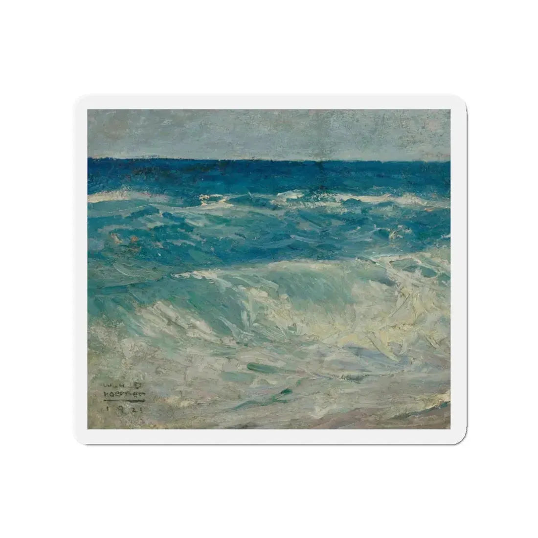 Seascape, 1921 (Magazine Illustration) Refrigerator Magnet 3 Inch Die-Cut - The Sticker Space
