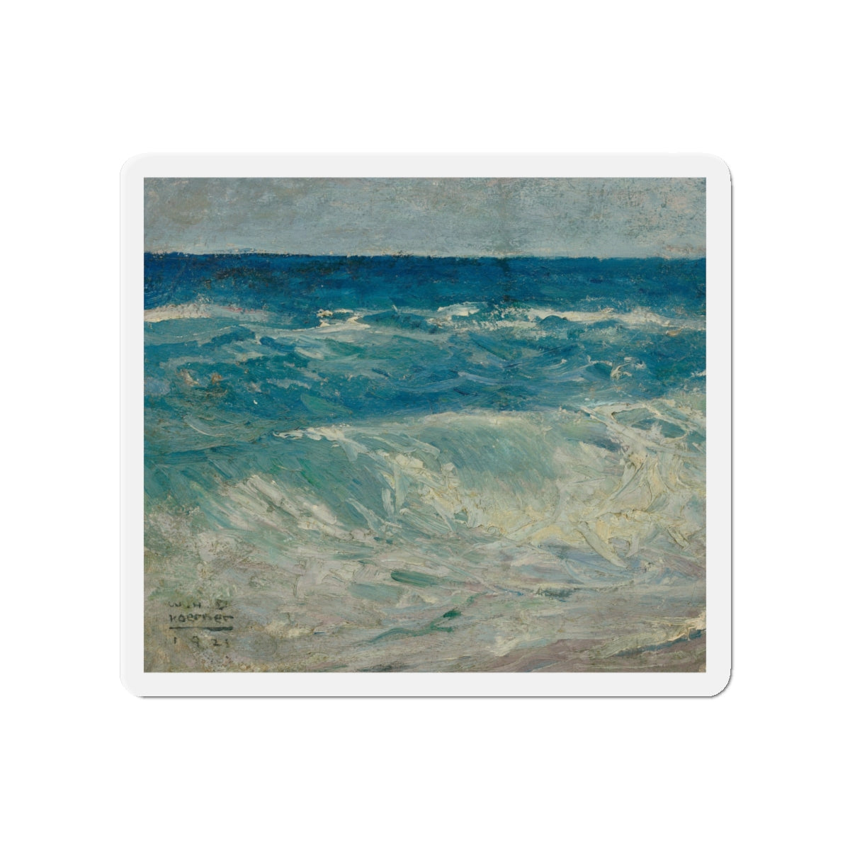 Seascape, 1921 (Magazine Illustration) Refrigerator Magnet-4" x 4"-The Sticker Space