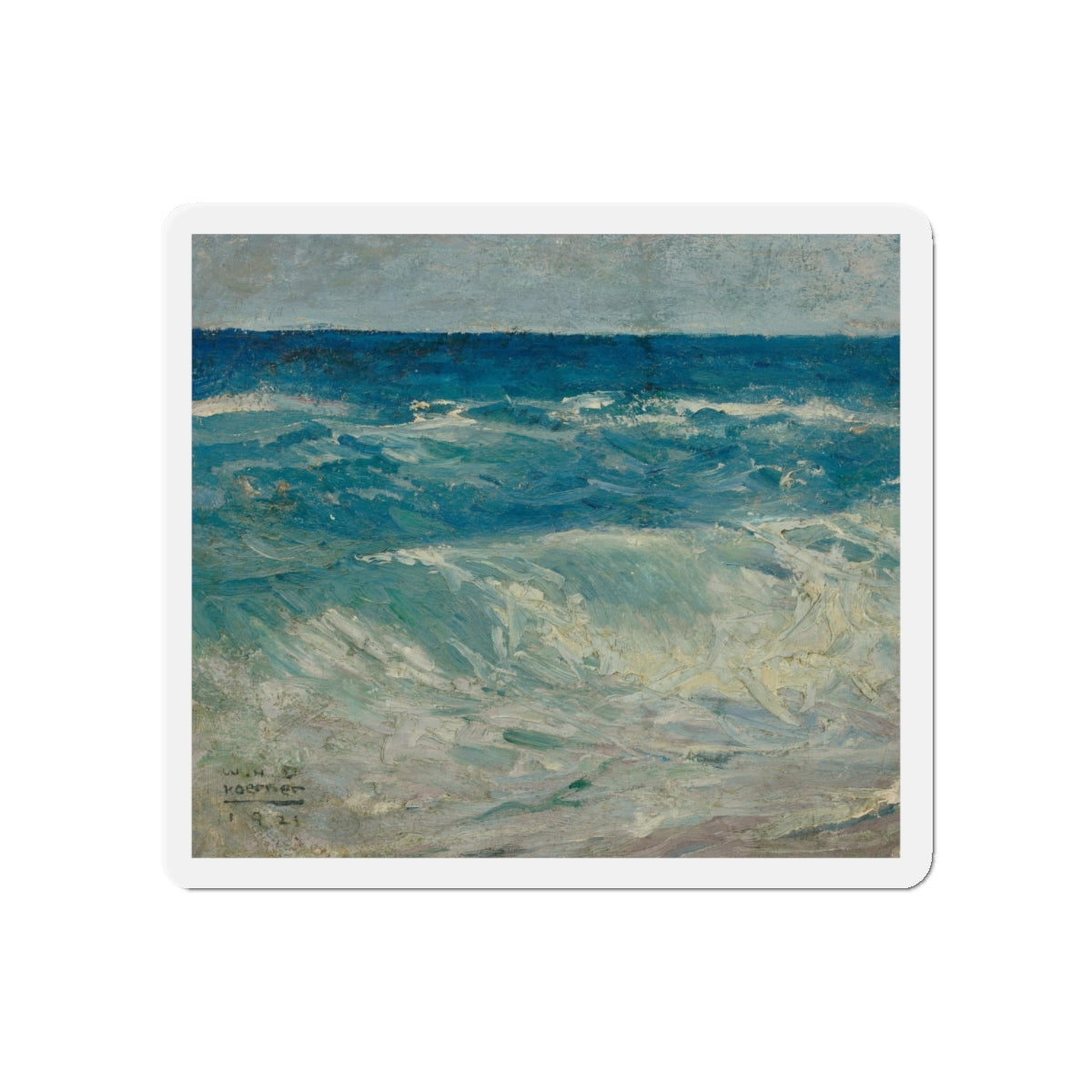 Seascape, 1921 (Magazine Illustration) Refrigerator Magnet-5" x 5"-The Sticker Space