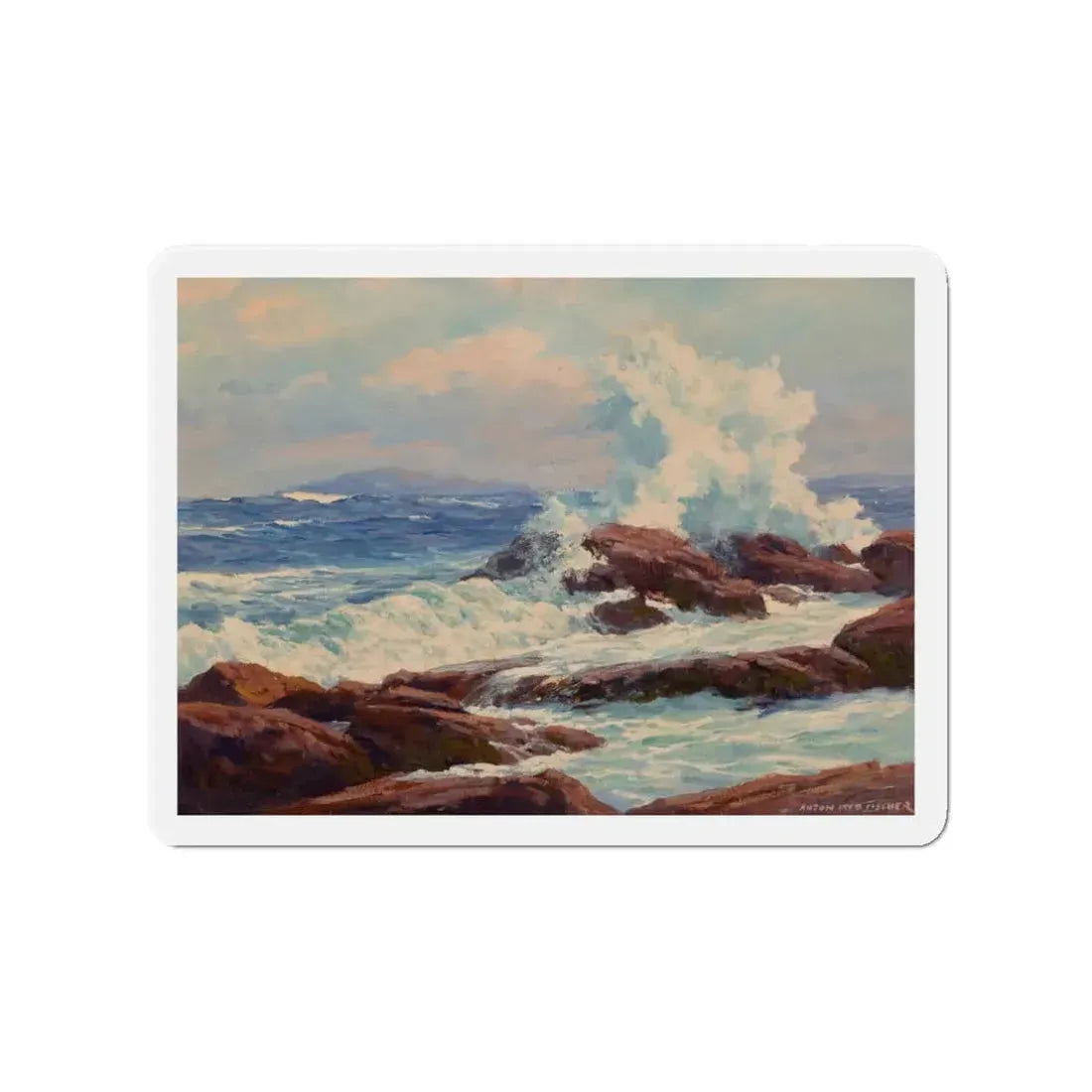 Seascape (2) (Magazine Illustration) Refrigerator Magnet 3 Inch Die-Cut - The Sticker Space