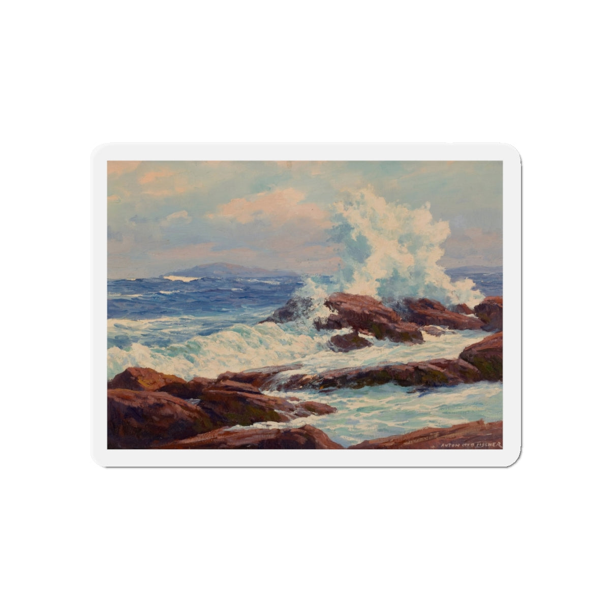 Seascape (2) (Magazine Illustration) Refrigerator Magnet-5" x 5"-The Sticker Space