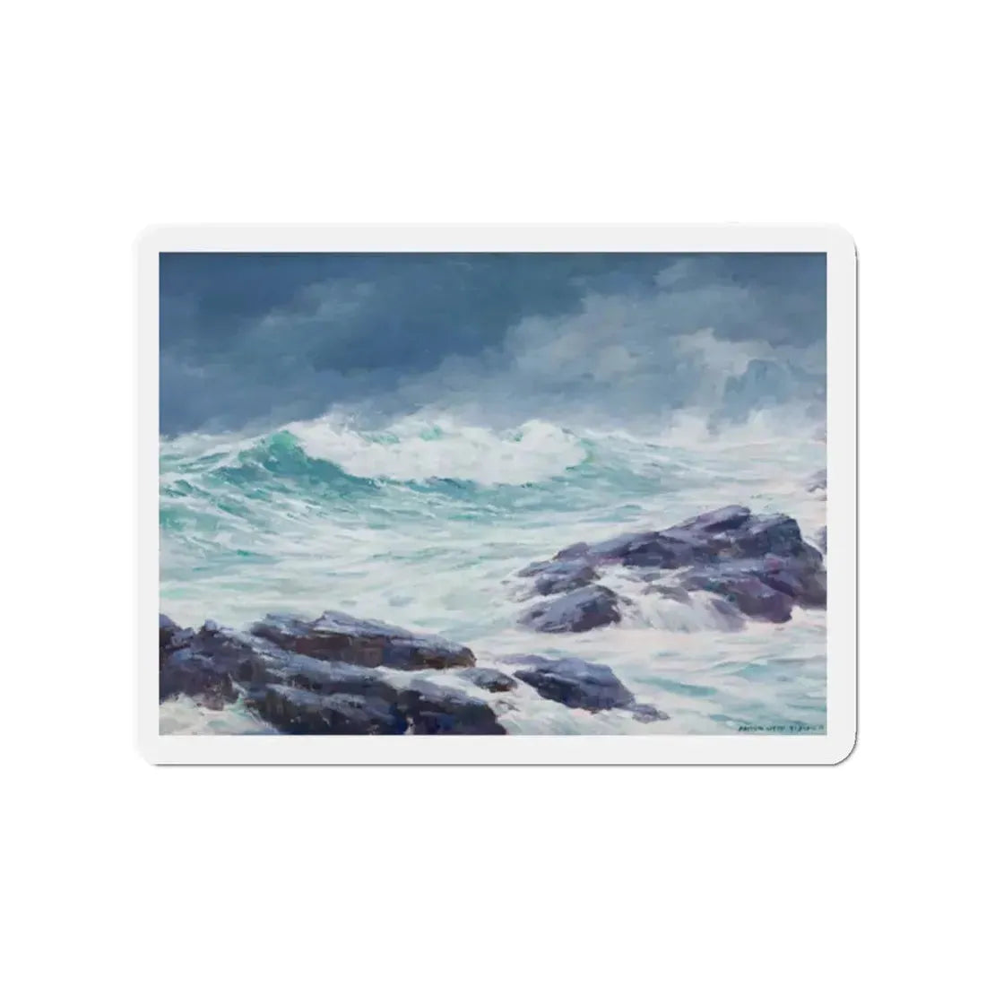 Seascape (3) (Magazine Illustration) Refrigerator Magnet 2 Inch Die-Cut - The Sticker Space