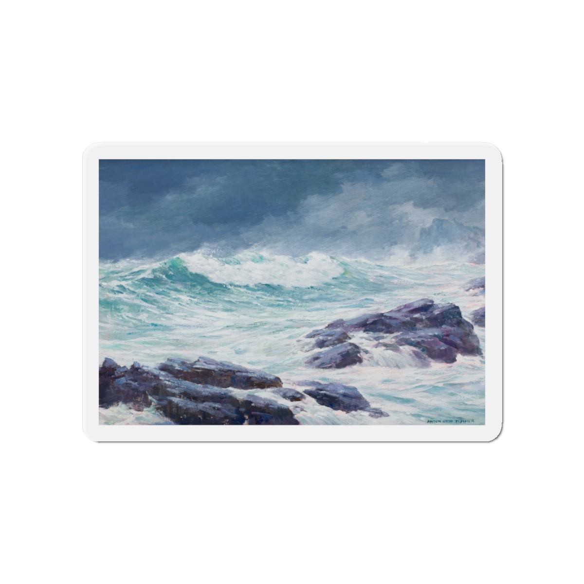 Seascape (3) (Magazine Illustration) Refrigerator Magnet-4" x 4"-The Sticker Space