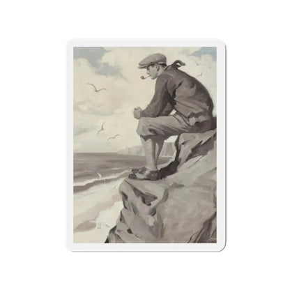 Seaside Smoke (Magazine Illustration) Refrigerator Magnet 2 Inch Die-Cut - The Sticker Space