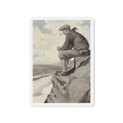 Seaside Smoke (Magazine Illustration) Refrigerator Magnet 3 Inch Die-Cut - The Sticker Space